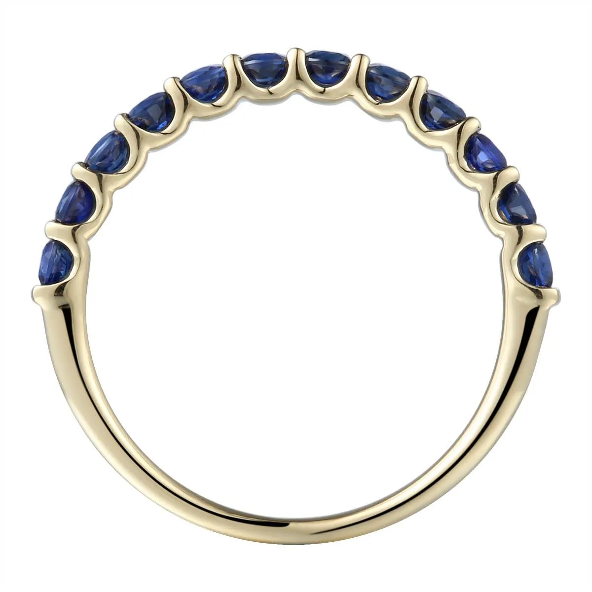 0.88CT TW Blue Sapphire Half Eternity Band