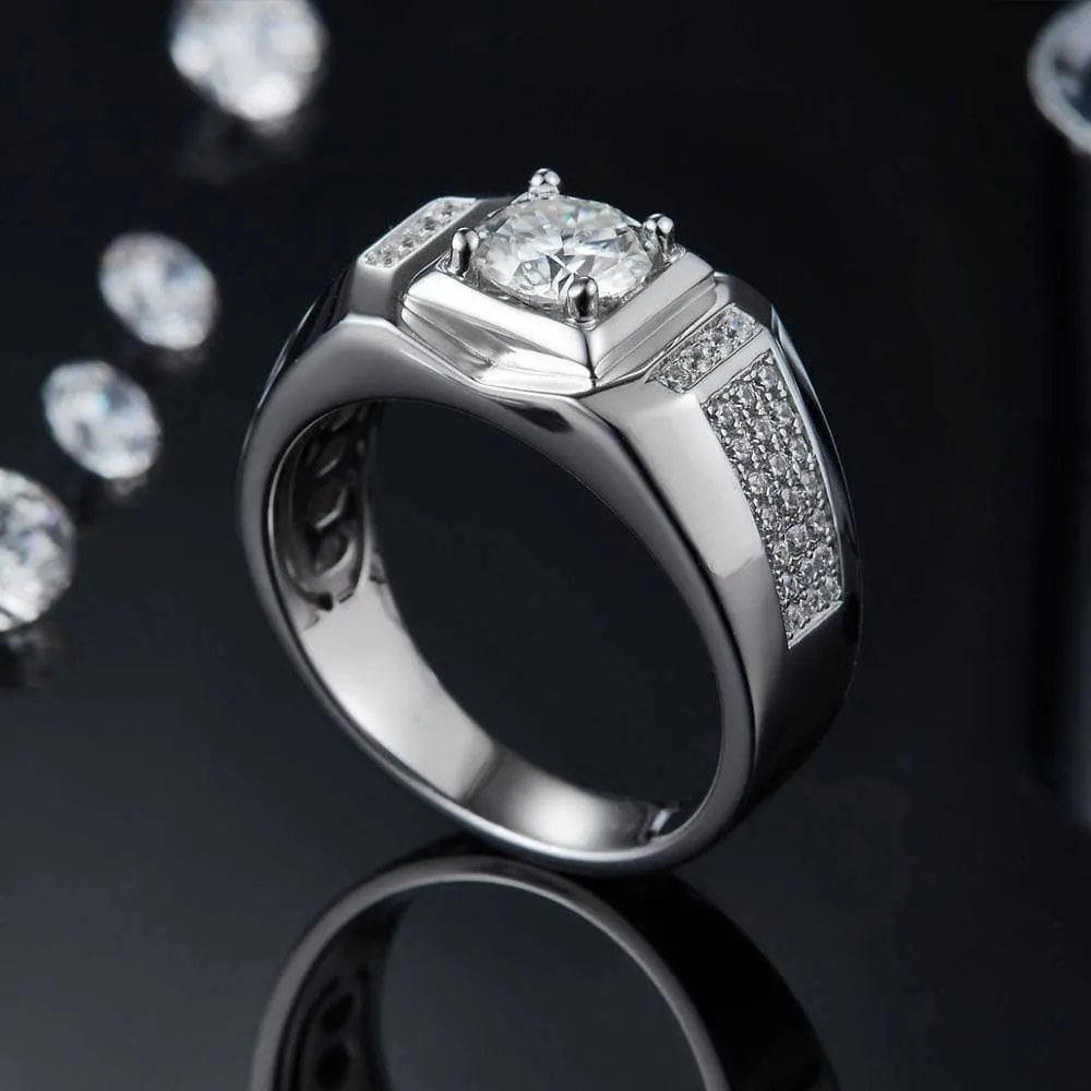 1.0 Ct 6.5mm Diamond Cluster Men's Rings