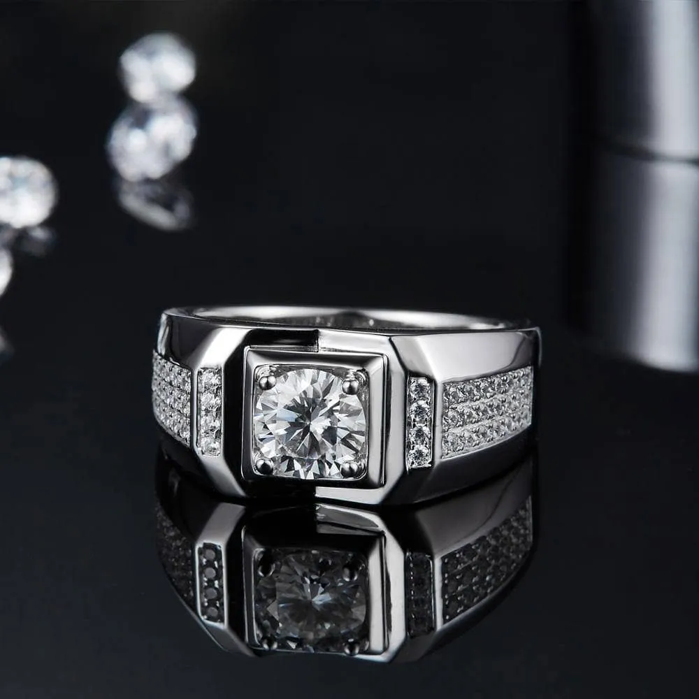 1.0 Ct 6.5mm Diamond Cluster Men's Rings