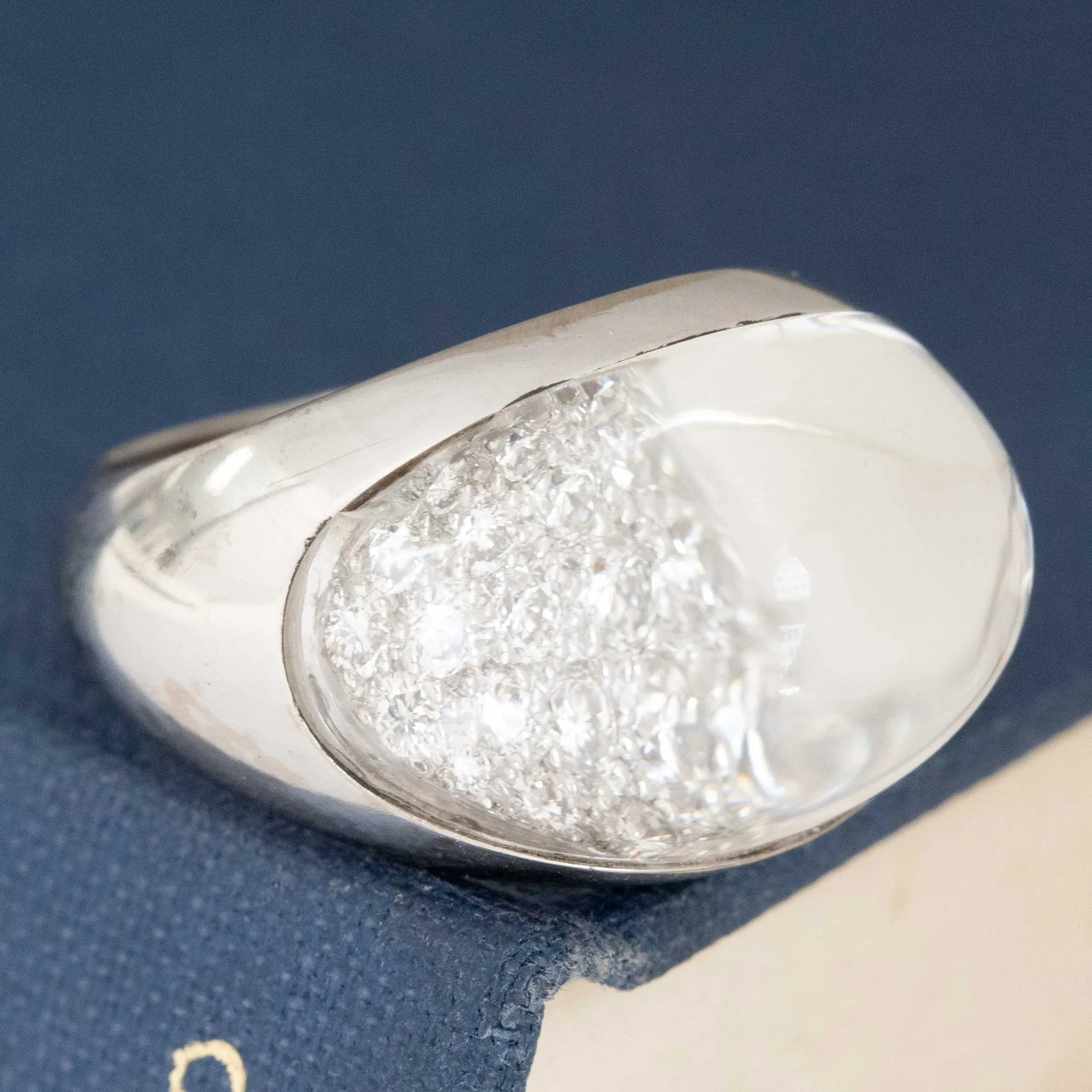 1.00ctw Myst De Cartier Diamond Rock Crystal Dome Ring French