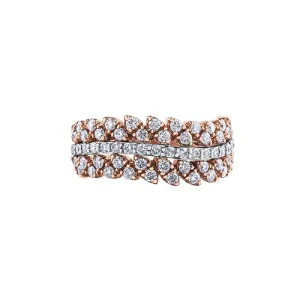 10K Rose and White Gold (1.00ct) Fancy Diamond Ring