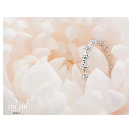 10K White Gold (0.02ct) Diamond Stackable Band