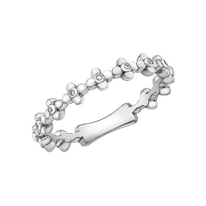 10K White Gold (0.02ct) Diamond Stackable Band