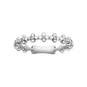 10K White Gold (0.02ct) Diamond Stackable Band