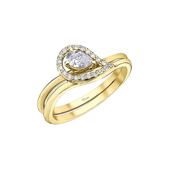 10K Yellow Gold (0.24ct) Pear Shaped Canadian Diamond Ring
