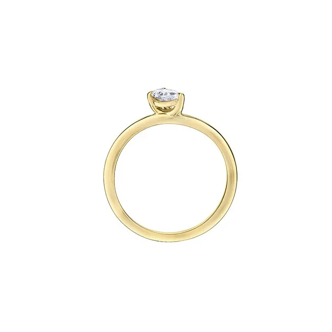 10K Yellow Gold (0.24ct) Pear Shaped Canadian Diamond Ring
