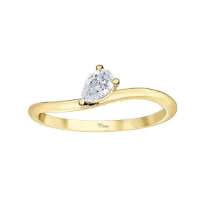 10K Yellow Gold (0.24ct) Pear Shaped Canadian Diamond Ring