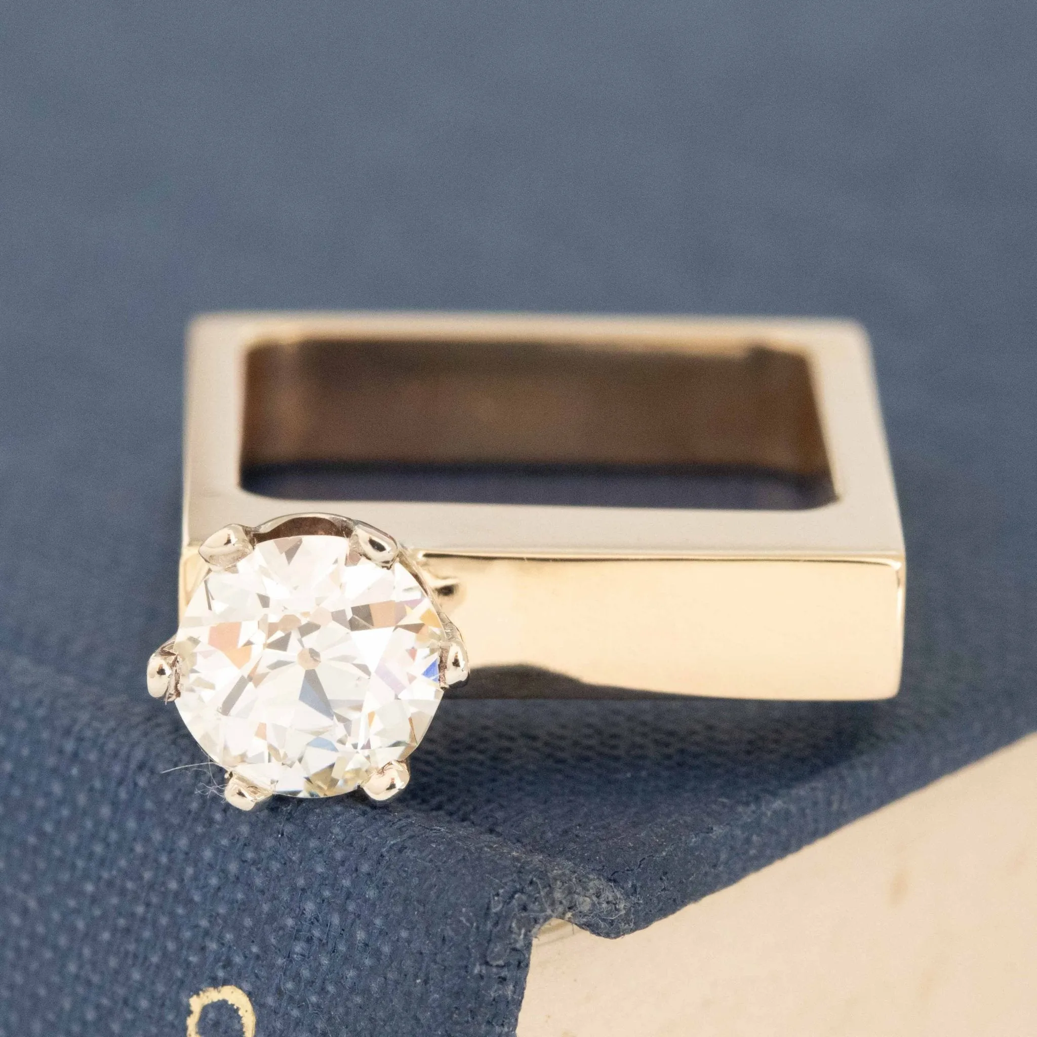 1.21ct Vintage Old European Cut Diamond Solitaire, GIA L VS2