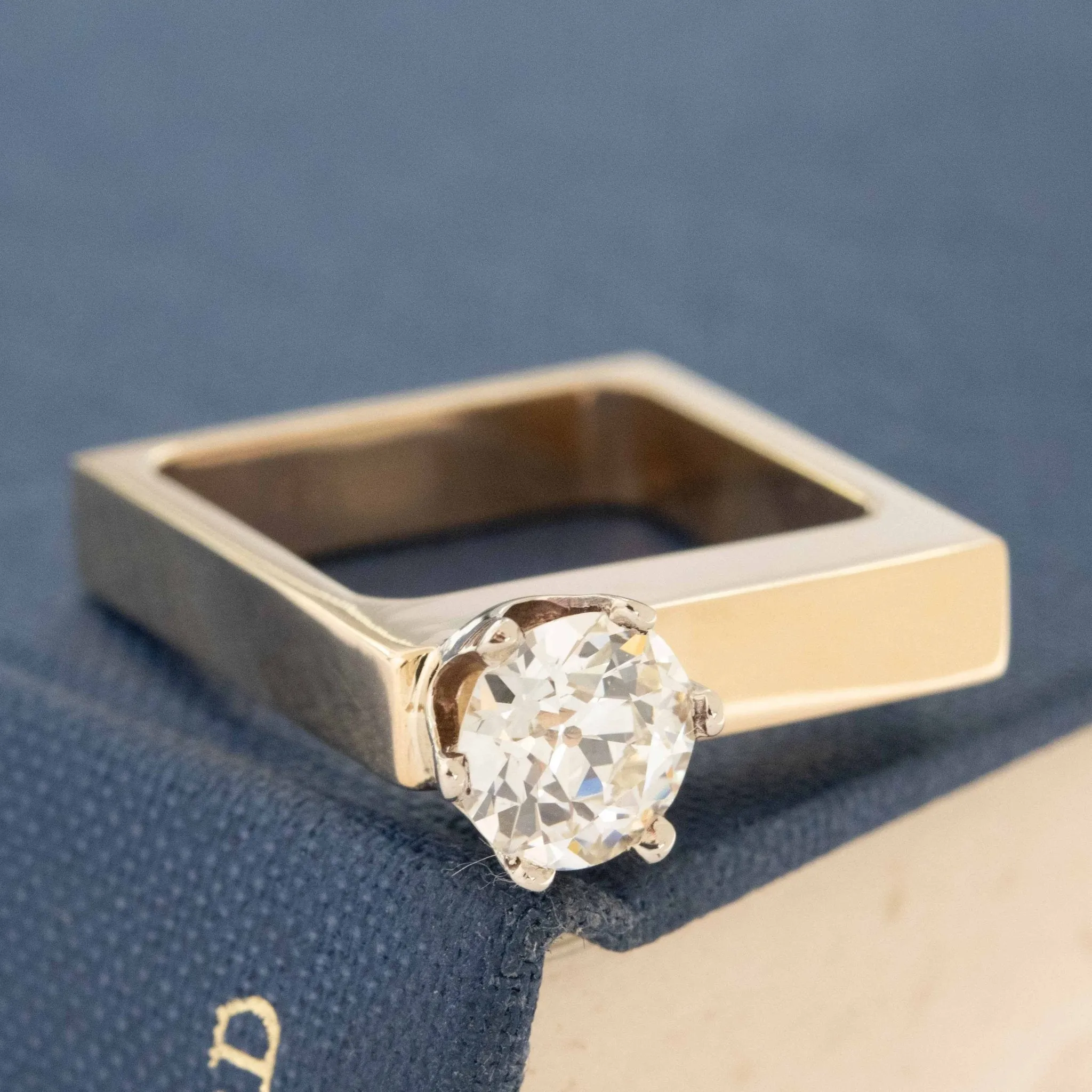 1.21ct Vintage Old European Cut Diamond Solitaire, GIA L VS2