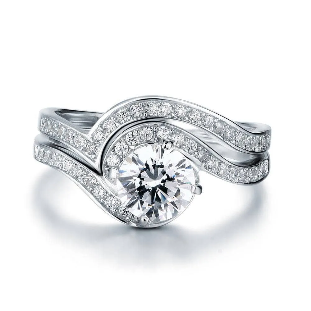 1.25 Carat Diamond Swirl Bridal Ring Set