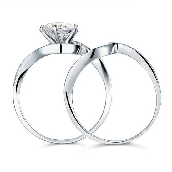 1.25 Carat Diamond Swirl Bridal Ring Set