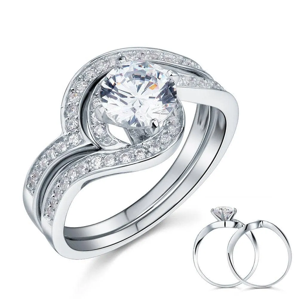 1.25 Carat Diamond Swirl Bridal Ring Set