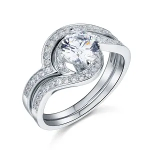1.25 Carat Diamond Swirl Bridal Ring Set
