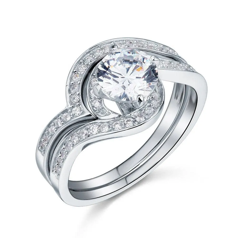 1.25 Carat Diamond Swirl Bridal Ring Set