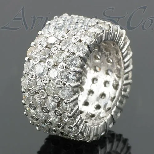 14K White Solid Gold Mens Diamond Eternity Ring Band 11.25 Ctw