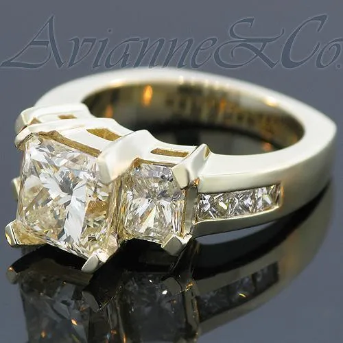 14K Yellow Solid Gold Diamond Engagement Ring 5.25 Ctw