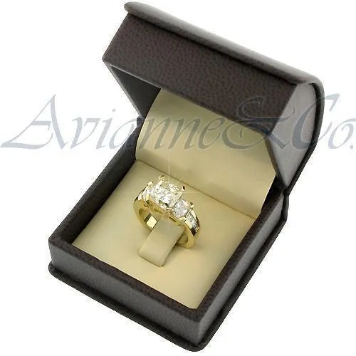 14K Yellow Solid Gold Diamond Engagement Ring 5.25 Ctw