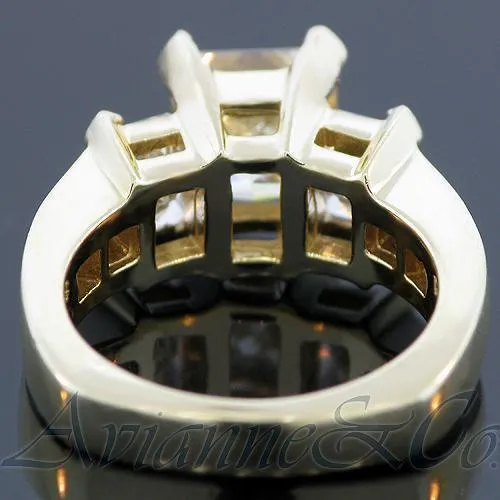 14K Yellow Solid Gold Diamond Engagement Ring 5.25 Ctw