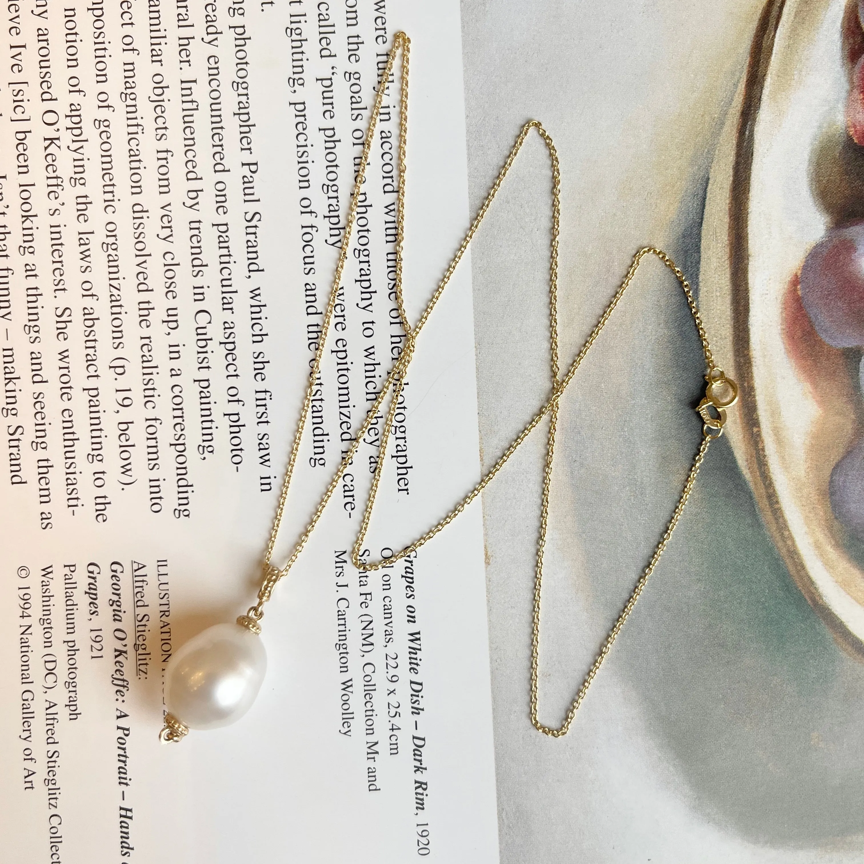 14KT Yellow Gold 11mm Paspaley South Sea Pearl Ornate Pendant Necklace