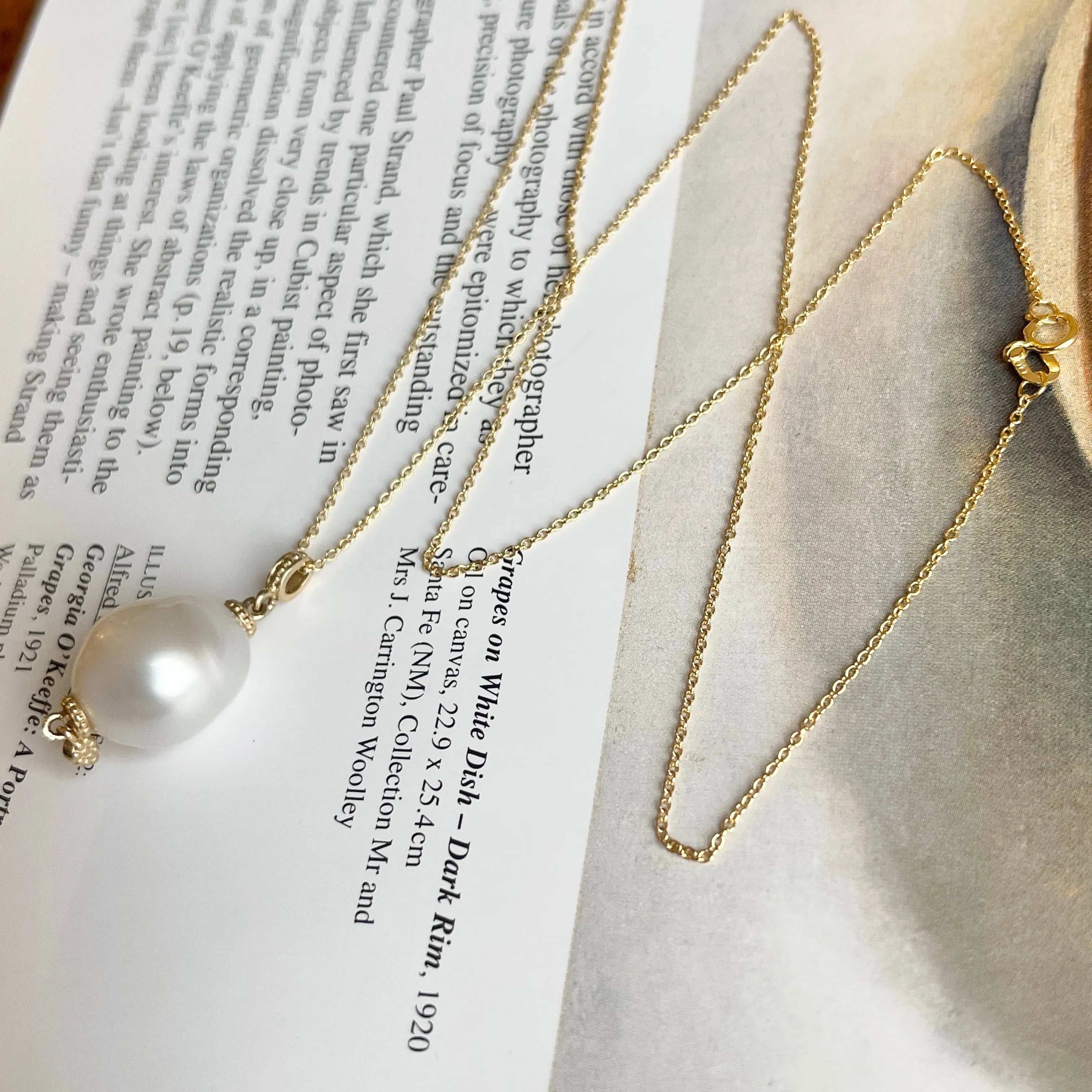 14KT Yellow Gold 11mm Paspaley South Sea Pearl Ornate Pendant Necklace