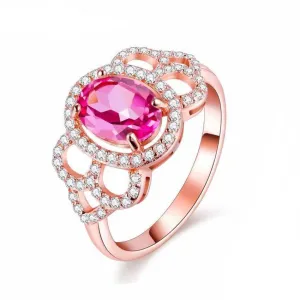 1.5ct Pink Topaz Natural Stone Eternity Rings