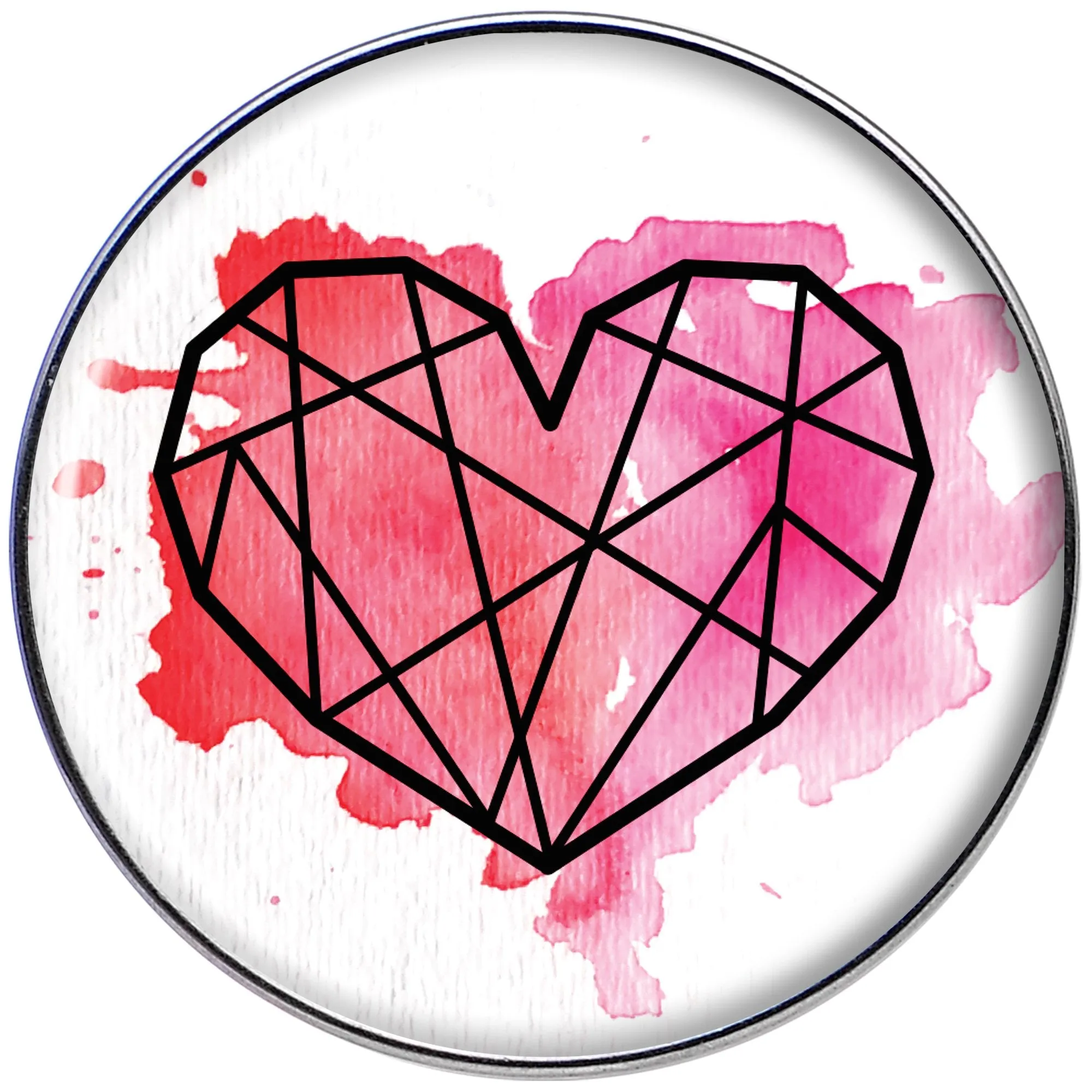 16 Gauge 1/4 Watercolor Geometric Heart Tragus Cartilage Earring
