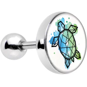 16 Gauge 1/4 Watercolor Geometric Turtle Tragus Cartilage Earring