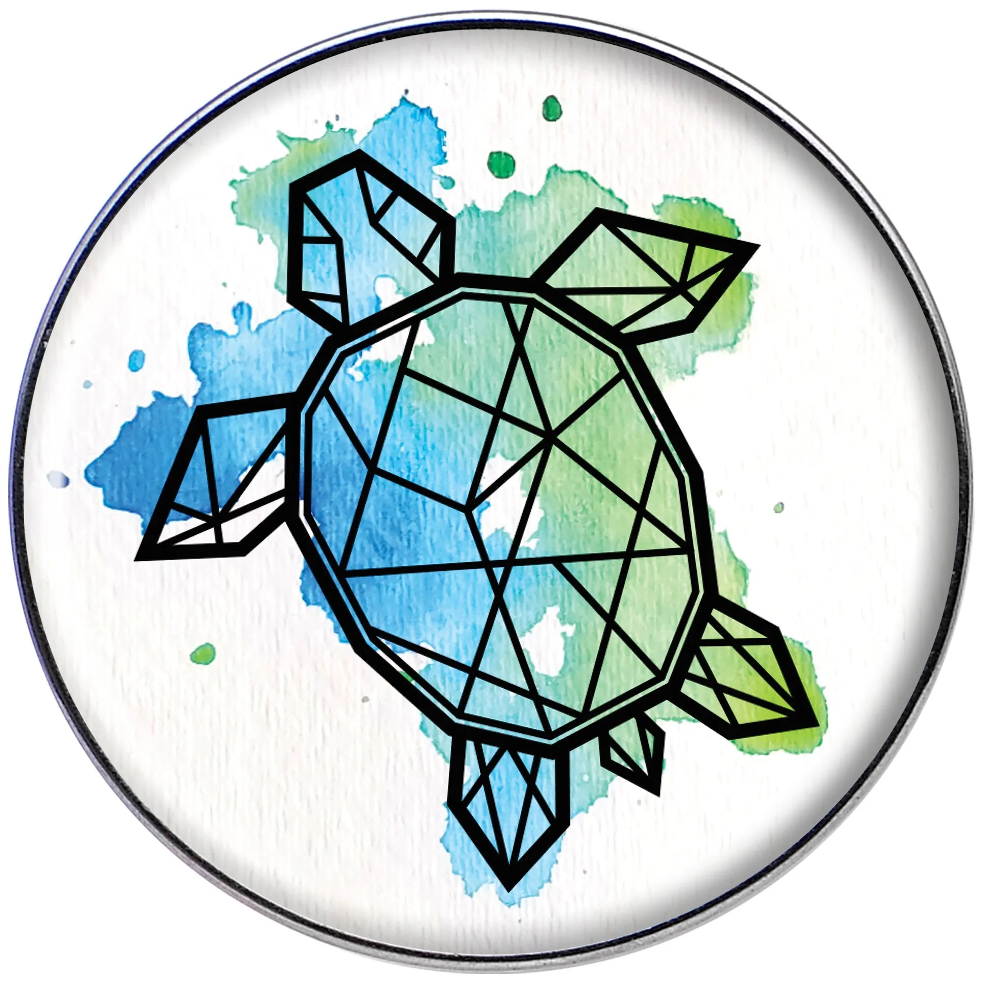 16 Gauge 1/4 Watercolor Geometric Turtle Tragus Cartilage Earring