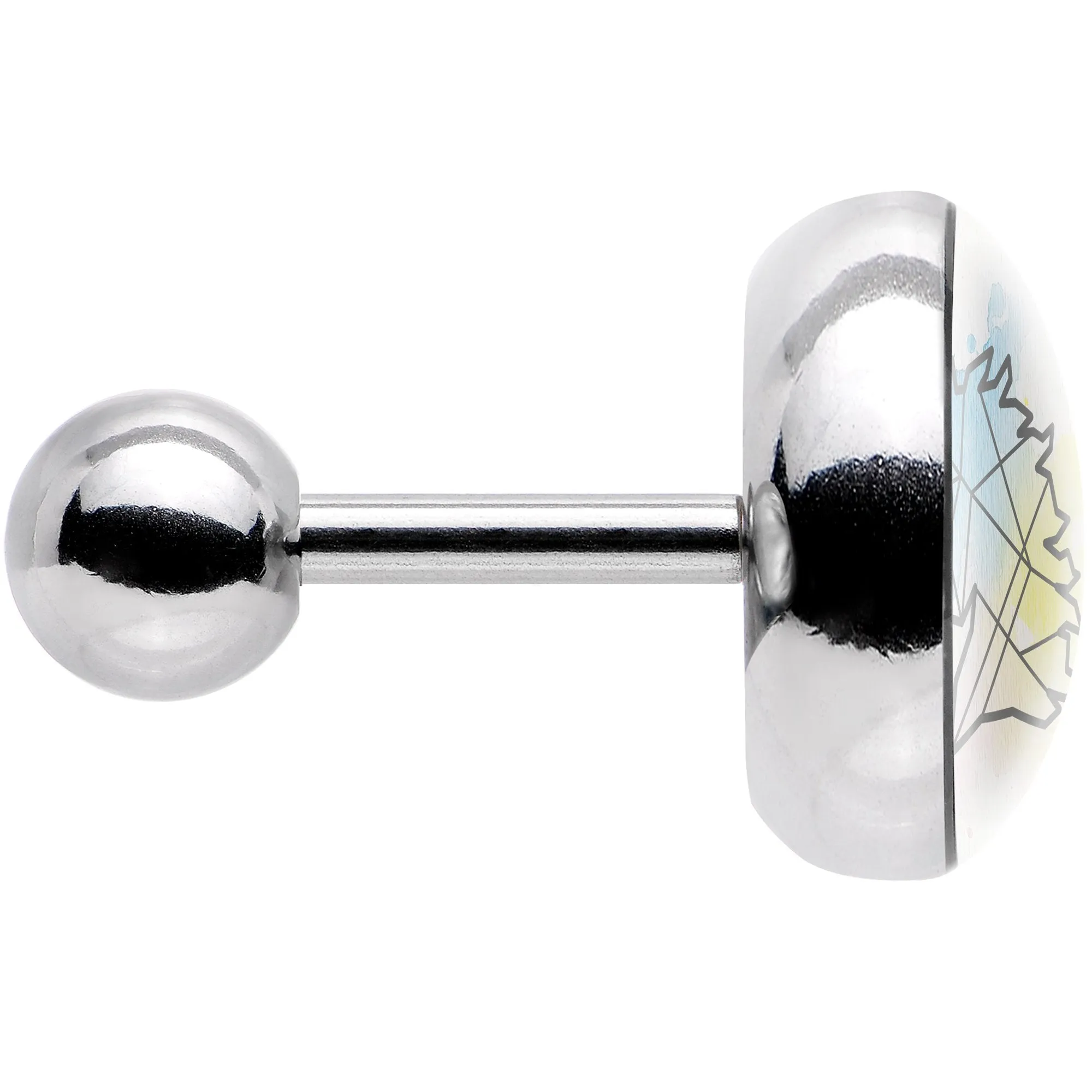 16 Gauge 1/4 Watercolor Geometric Unicorn Tragus Cartilage Earring