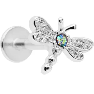 16 Gauge 5/16 Aurora Gem Ornate Dragonfly Labret Monroe Tragus