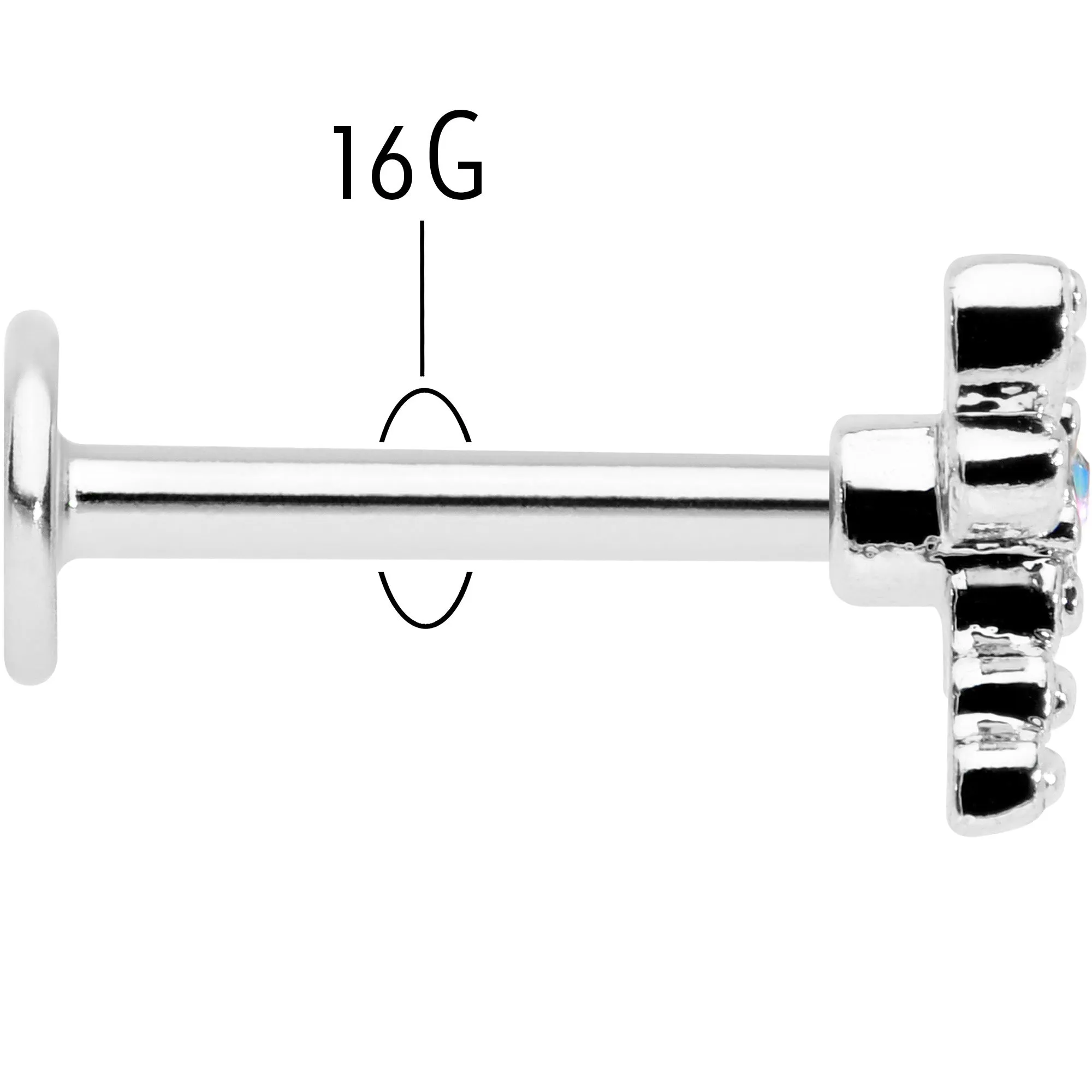 16 Gauge 5/16 Aurora Gem Ornate Dragonfly Labret Monroe Tragus