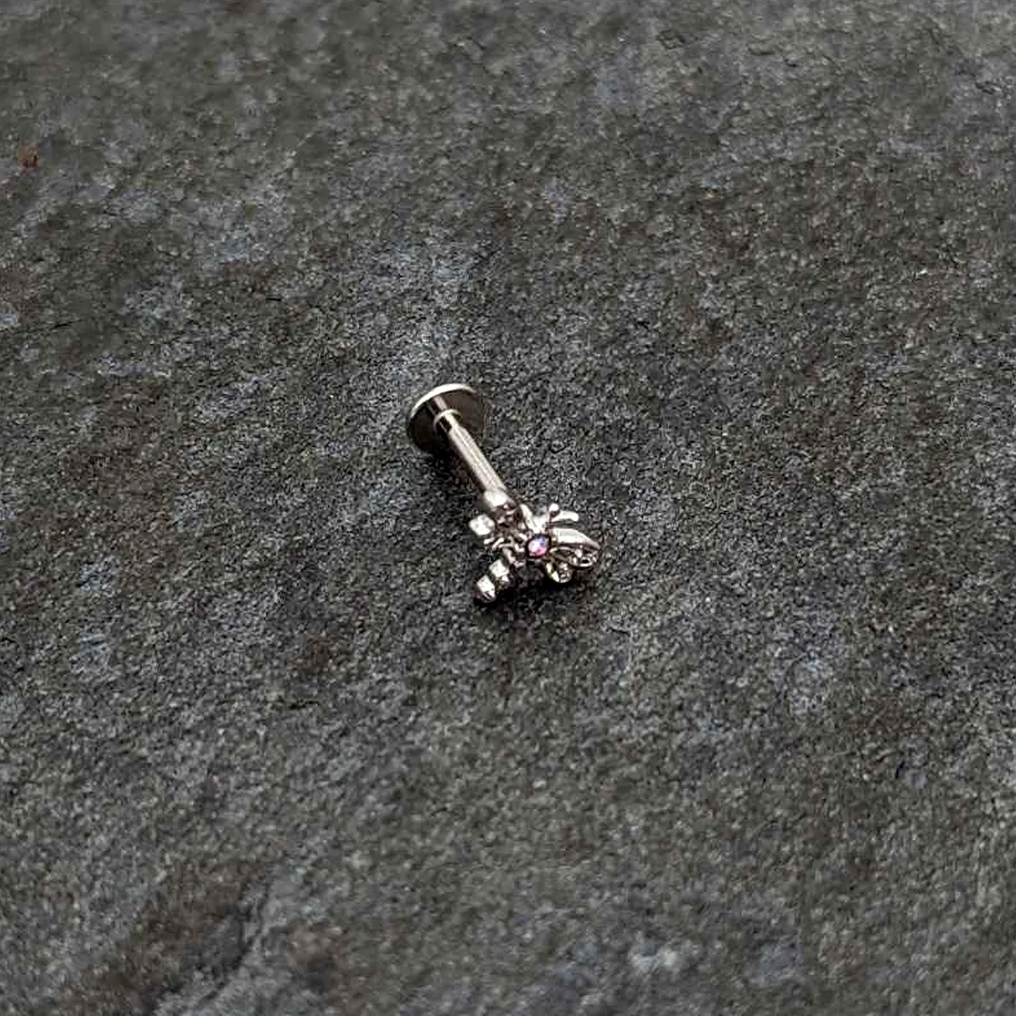 16 Gauge 5/16 Aurora Gem Ornate Dragonfly Labret Monroe Tragus