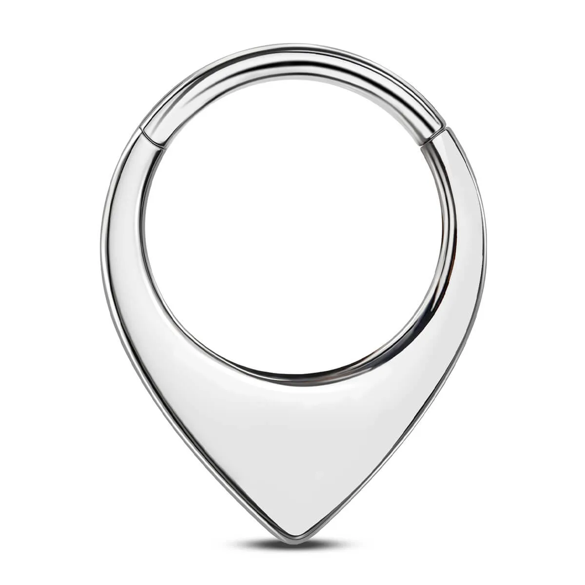 16G Thick V Shaped Waterdrop Hinged Segment Septum Ring