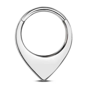 16G Thick V Shaped Waterdrop Hinged Segment Septum Ring