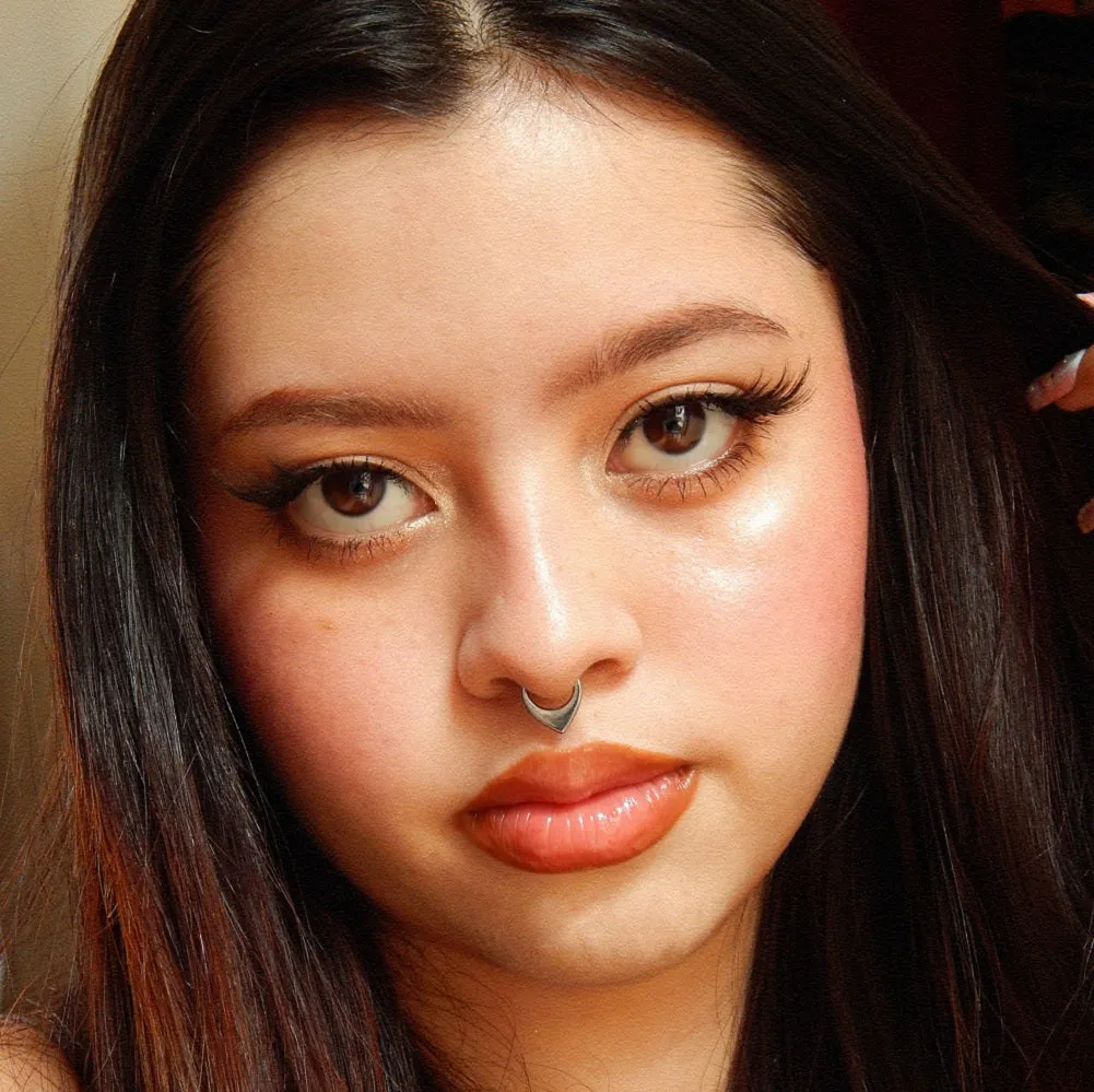 16G Thick V Shaped Waterdrop Hinged Segment Septum Ring