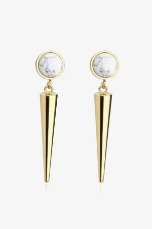 18K Stainless Steel Turquoise Drop Earrings