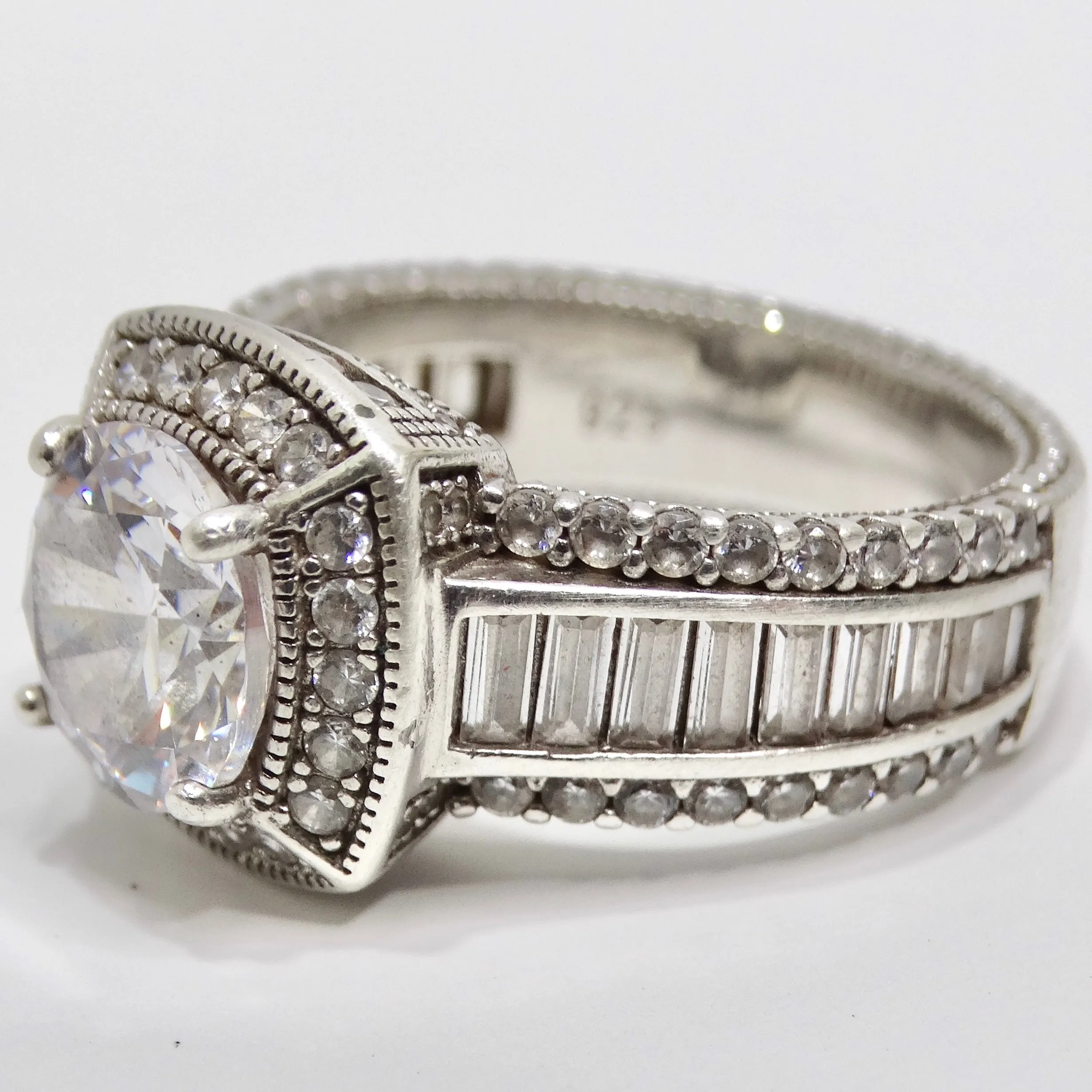 1990 Diamond Zirconia Silver Ring