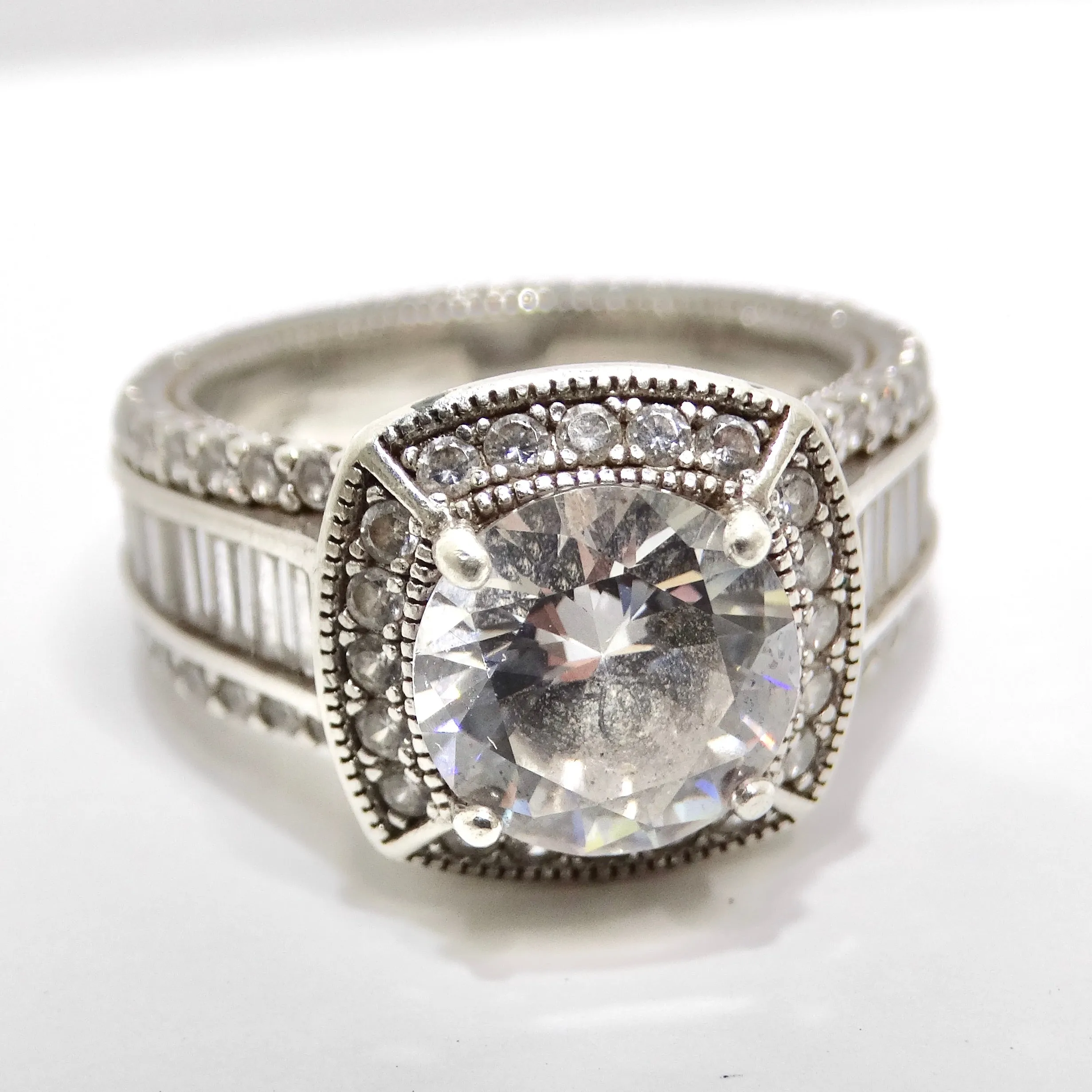 1990 Diamond Zirconia Silver Ring