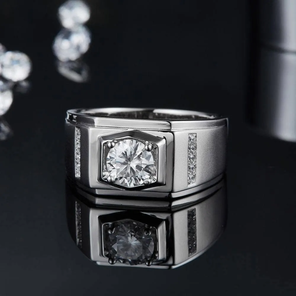 1ct. 6.5mm Solitaire Diamond Men's Wedding Band