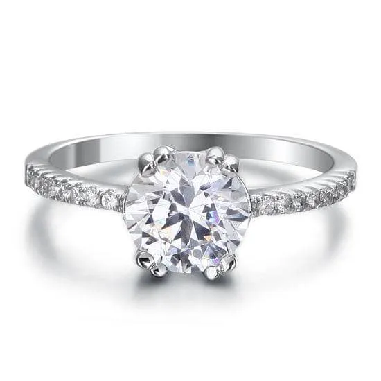 2.0 Ct Diamond Double Prong Engagement Ring