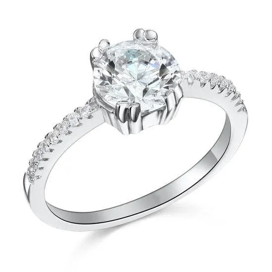 2.0 Ct Diamond Double Prong Engagement Ring