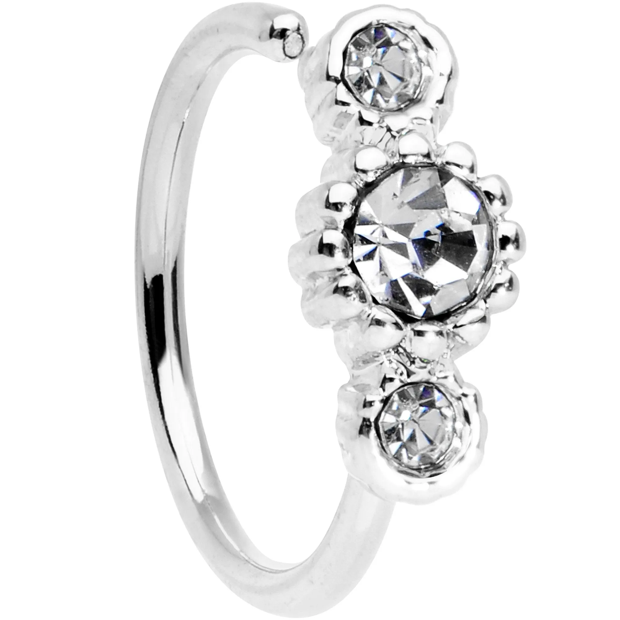 20 Gauge 5/16 Clear CZ Gem Fashion Fusion Seamless Circular Ring