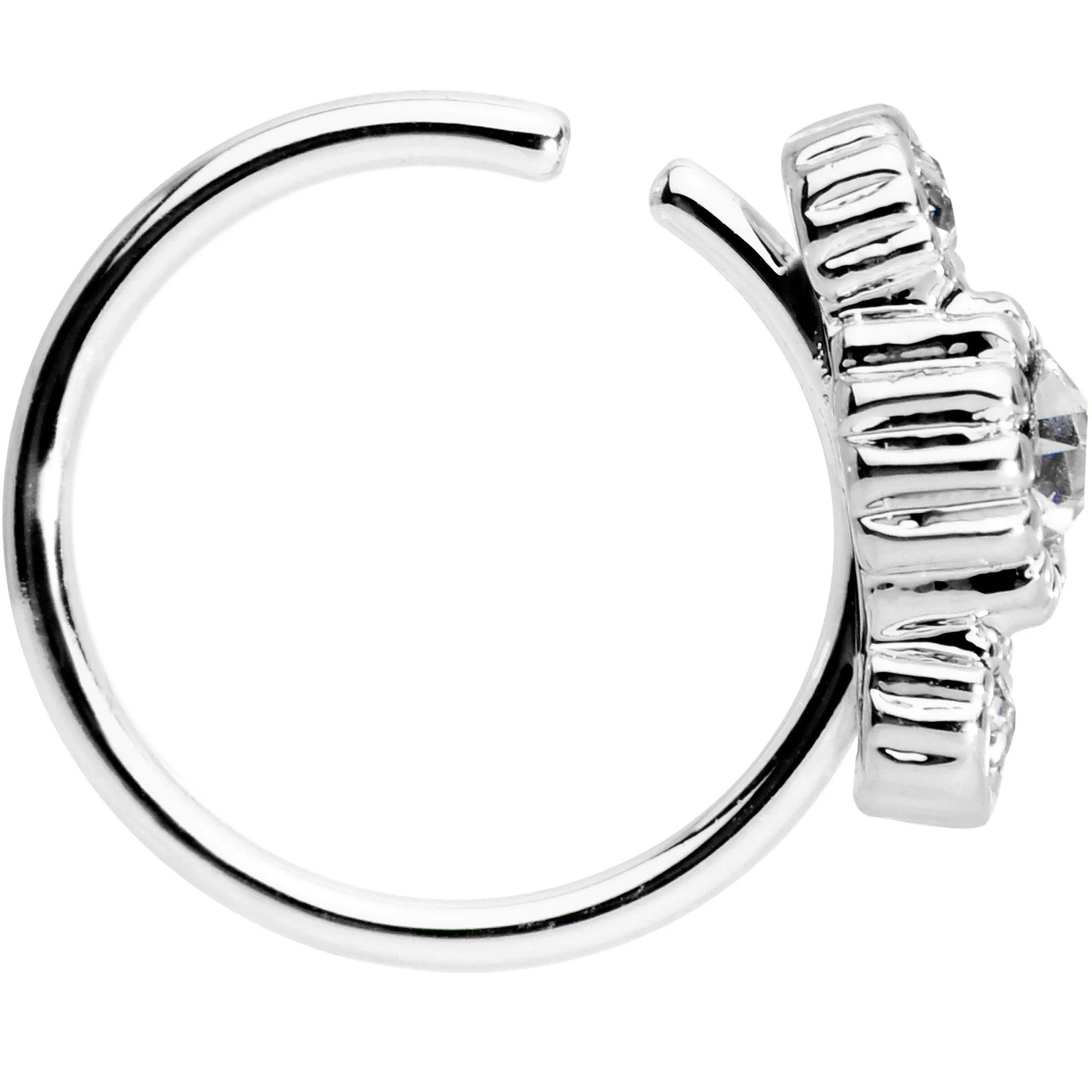 20 Gauge 5/16 Clear CZ Gem Fashion Fusion Seamless Circular Ring