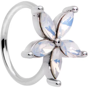 20 Gauge 5/16 Clear Gem Starflower Seamless Circular Ring