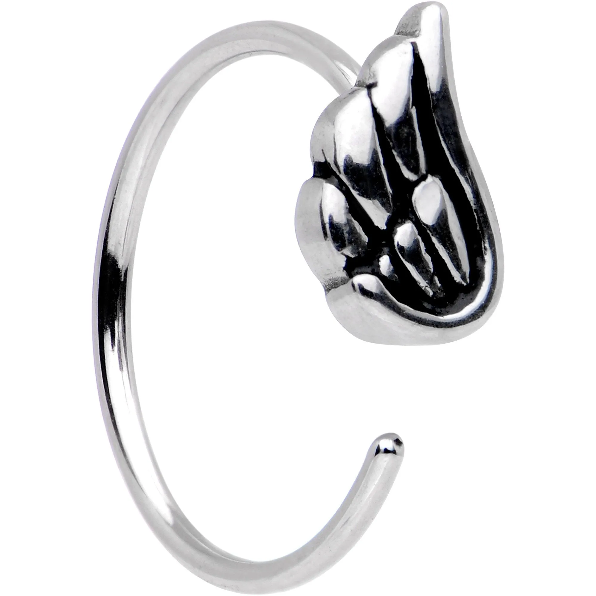 20 Gauge Wings Heart Nose Bone Heart Closure Ring Pack Set of 4