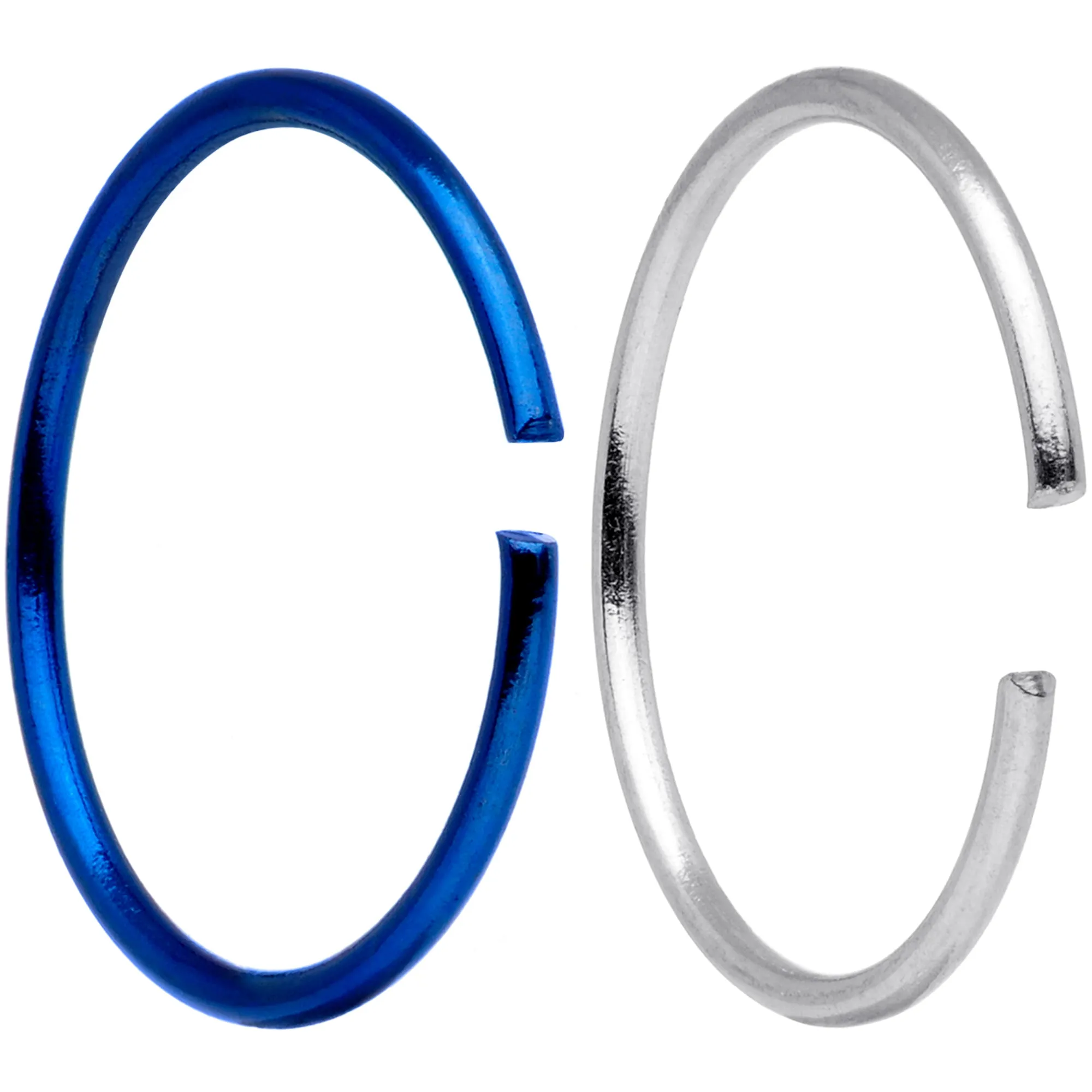 22 Gauge 5/16 Blue Anodized Steel Seamless Nose Hoop Set of 12