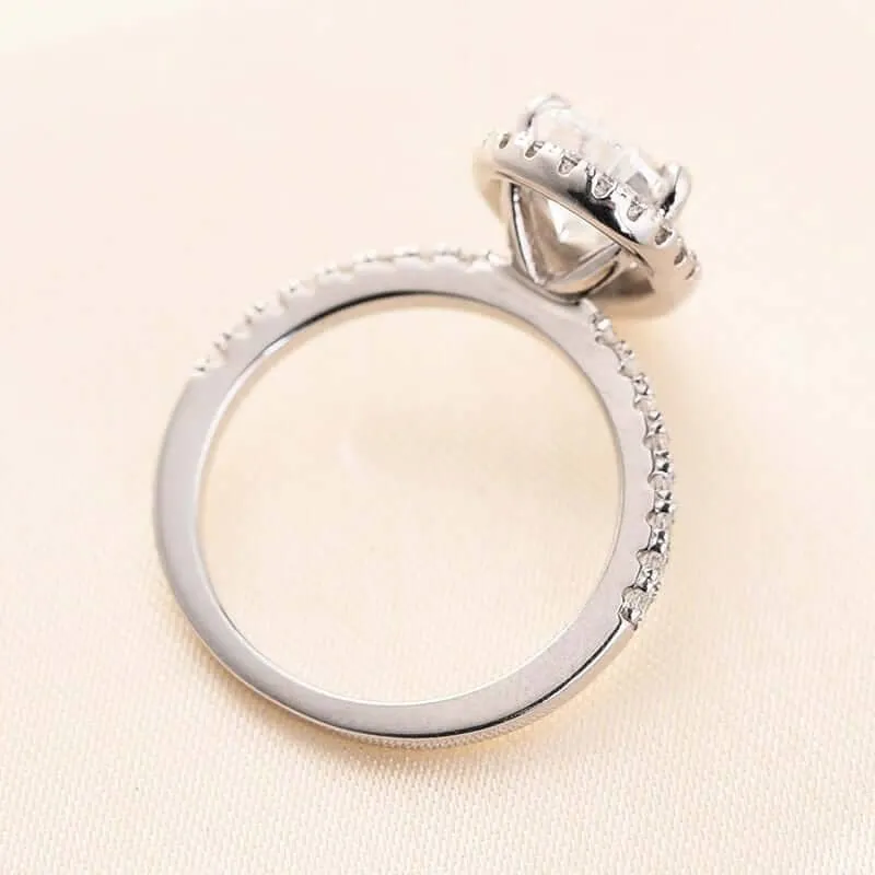 2.2ct Simulated Diamond Pear Cut Halo Engagement Ring