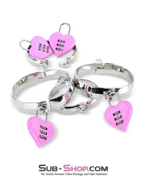 3307M-SIS      Pretty Sissy Pink Heart Accessories Combination Bondage Gear Fetish Mistress Lock