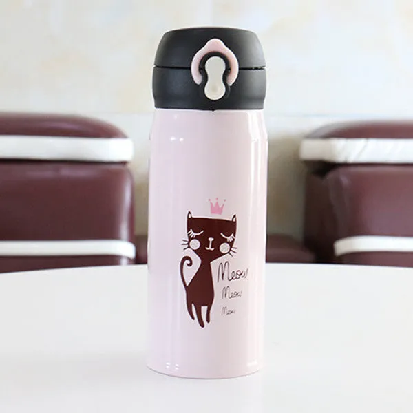 350ml Cartoon Cat Thermos Mug Cute Portable Stainless Steel Vacuum Flasks Thermal Water Bottle or Tumbler Thermocup