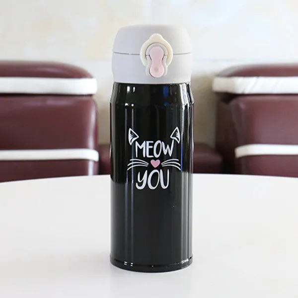 350ml Cartoon Cat Thermos Mug Cute Portable Stainless Steel Vacuum Flasks Thermal Water Bottle or Tumbler Thermocup
